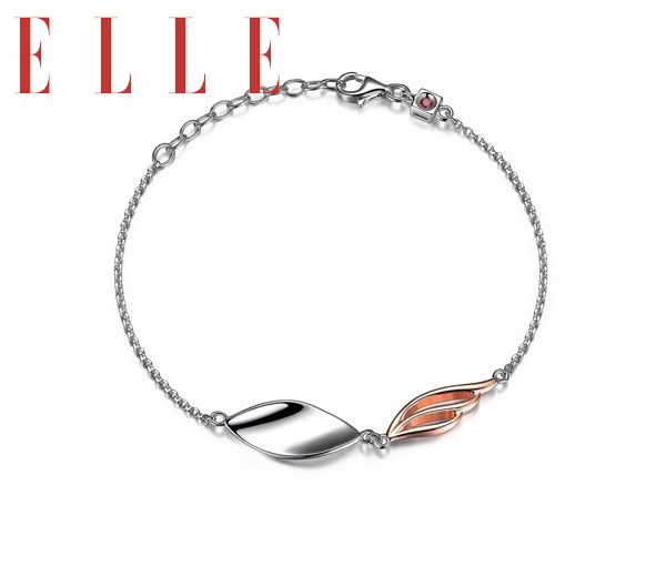 BRACELET ARGENT/PVD OR ROSE PETALE